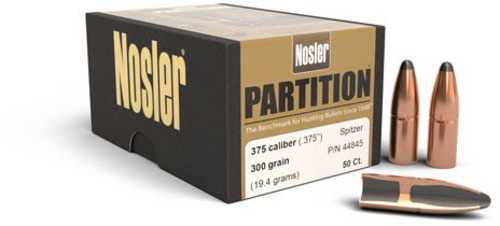 Nosler 375 Caliber 300 Grains SP Partition Bullets 50/Box