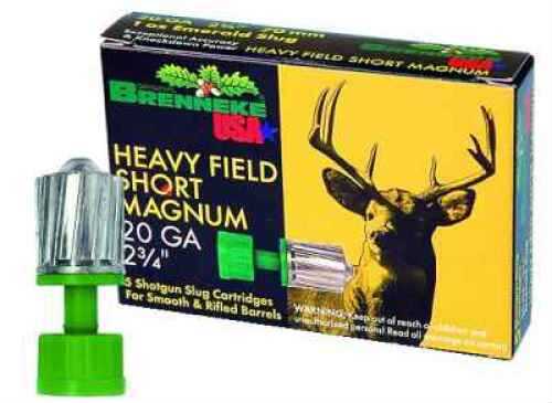 20 Gauge 2-3/4" Sabot Slug 3/4 oz 5 Rounds Brenneke Shotgun Ammunition