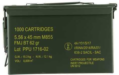 223 Rem 62 Grain Full Metal Jacket Boat Tail 1000 Rounds Prvi Partizan Ammunition 223 Remington