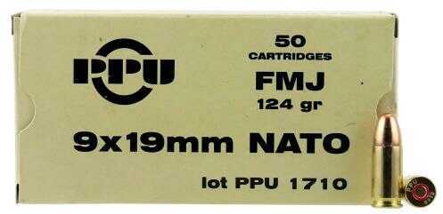 9mm Luger 124 Grain Full Metal Case 50 Rounds Prvi Partizan Ammunition