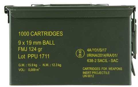9mm Luger 115 Grain Full Metal Jacket 1000 Rounds Prvi Partizan Ammunition