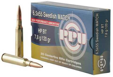 6.5X55mm 120 Grain Jacketed Hollow Point 20 Rounds Prvi Partizan Ammunition
