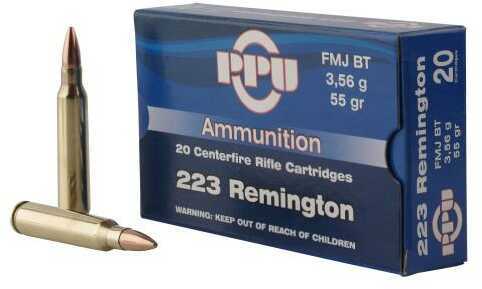 223 Rem 55 Grain Full Metal Jacket Boat Tail 20 Rounds Prvi Partizan Ammunition 223 Remington