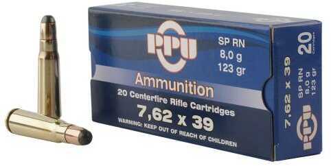 7.62X39mm 123 Grain Jacketed Soft Point 20 Rounds Prvi Partizan Ammunition