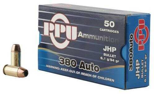 380 ACP 94 Grain Jacketed Hollow Point 50 Rounds Prvi Partizan Ammunition