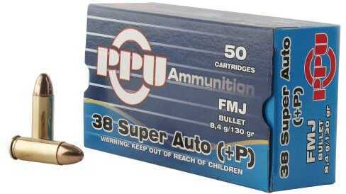 38 Super Automatic 130 Grain Full Metal Case 50 Rounds Prvi Partizan Ammunition