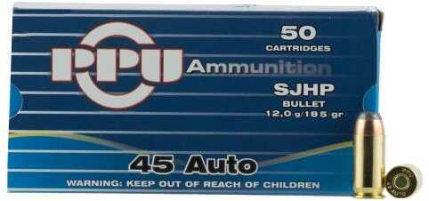 45 ACP 185 Grain Jacketed Hollow Point 50 Rounds Prvi Partizan Ammunition
