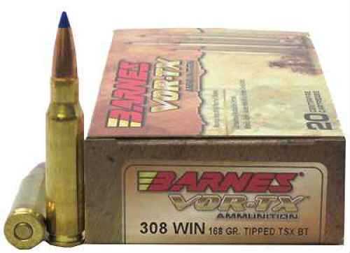 308 Win 168 Grain Ballistic Tip 20 Rounds Barnes Ammunition 308 Winchester