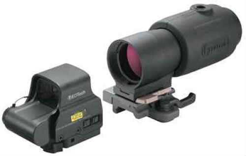 Eotech HHSII Hybrid Sight II Holographic Weapon Magnifier Combo 1-3x 33mm Obj 68 MOA Ring/2 Red Dot Black CR