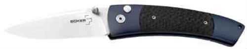 Boker 01Bo025 Plus Titanium Blues Straight Point Blade Carbon Fiber