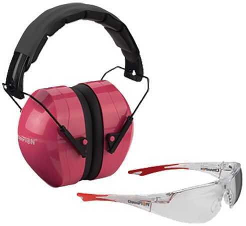 Champion Targets 40624 Eyes And Ears Earmuffs/Shooting Glasses Clear/Pink NRR26