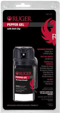 Sabre Ruger Pepper Spray Tactical Size with Flip Top & Belt Clip Black RU-M60FT-G