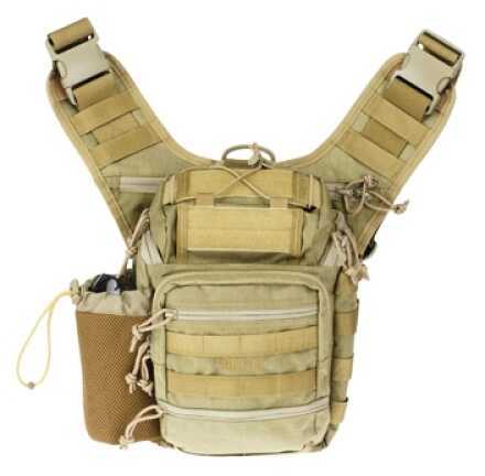 Drago Gear 15303TN Ambidextrous Shoulder Pack Satchel 600D Polyester 11.5" x 10" x 8" Tan