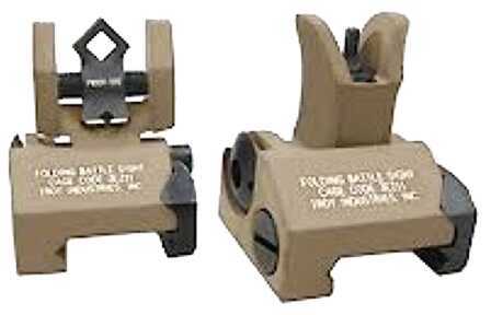 Troy SSIGMCMSSFT BattleSight Micro Set M4 Front/DOA Rear Weapons w/Raised Top Rail Picatinny Mount Aluminum FDE