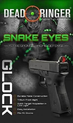 Dead Ringer Dr4552 Snake Eyes Front Sight for Glock Black