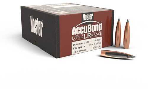 Nosler 58456 Accubond 30 Caliber 190 Grains Spitzer 100 Per Box/Rec Hunting