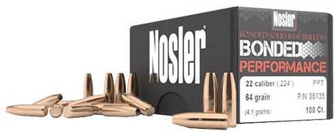 Nosler 38140 Bonded Performance 6.88mm 90 Grains Protected Point 100 Per Box Copper