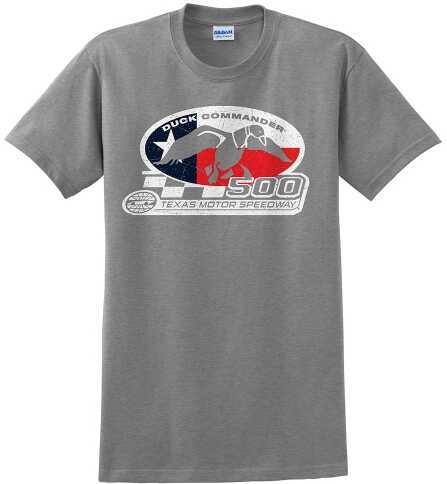 Duck Commander DS500TFS07 Texas Flag T-Shirt Short Sleeve Gray Small Cotton 10Pk