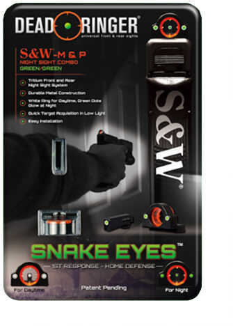 Dead Ringer Dr4357 Snake Eyes S&W M&P Front/Rear Tritium Night Grn/Grn