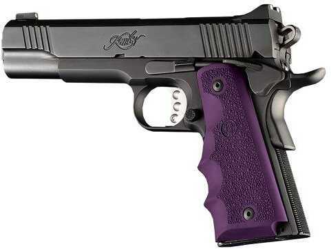 Hogue 45006 Rubber Grip with Finger Grooves 1911 Government Textured Purple