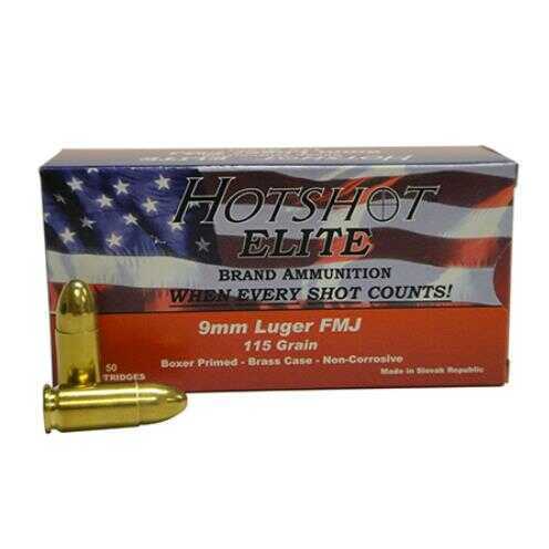 9mm Luger 115 Grain Full Metal Jacket 50 Rounds Century Arms Ammunition