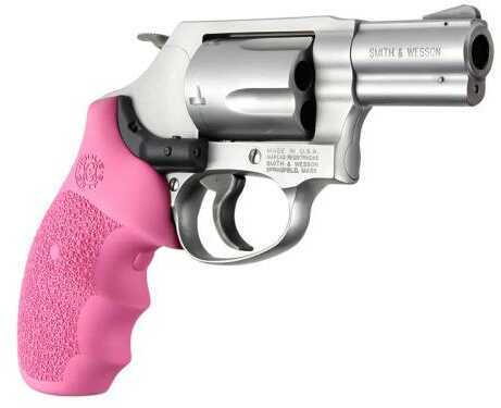 Hogue Laser Enhanced Grips- S& W J Frame Rubber Monogrip Butt Pink Md: 60087