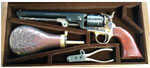 Case Set 1851 Navy Steel .36 Caliber Revolver 7-1/2" Octagonal Barrel with Powder Flask Bullet mold Walnut