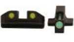 Truglo TGTG131AT1Y TFO Black | Green Tritium & Fiber Optic Front Sight Yellow Tritium & Fiber Optic Rear Sight