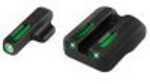 Truglo TG13HP1A Brite-Site TFX Day/Night Sights HK P30 Tritium/Fiber Optic Green w/White Outline Front Rear Black