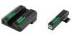 Truglo TG13TA2A Brite-Site TFX Day/Night Sights Taurus Mil/Slim Tritium/Fiber Optic Green w/White Outline Front Re