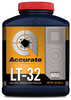Link to Accurate LT-32 (1 Lb) by WESTERN & ACCURATE POWDERLT-32 is an extremely small and extruded powder intended for the PPC and other benchrest cartridges. With its low standard deviations and consistent metering and LT-32 is a proven match winner. It is also a fine choice for varmint rifles and other firearms that demand extreme accuracy. Grain shape is extruded (stick)