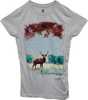 Browning Women's Short Sleeve Fitted Fall Deer Shirt Small Grey