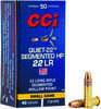 CCI 970 Quiet-22 Segmented HP 22 LR 40 gr Segmented Hollow Point Sub-Sonic Ammo 50 Round Box