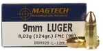 Magtech Handgun Ammunition 9mm Luger 124 Gr FMJ 1109 Fps 50/Box