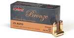 PMC Bronze Handgun Ammunition .25 ACP 50 Gr FMJ 750 Fps 50/Box