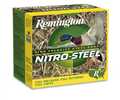 Link to <strong>MORE STEEL TO THE BIRDS. MORE BIRDS TO THE GROUND.</strong></p>The steel loads serious waterfowlers depend on has been driven to new heights of performance. Remington NITRO-STEEL®. Now with additional hard-hitting higher velocity offerings. Premier zinc-plated 100% round pellets fly straight delivering true close to long-range pattern performance. And NITRO-STEEL® is fully compatible with aftermarket ported and wad-stripping chokes. It's a proprietary blend of components that