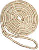 New England Ropes 5/8" x 50&#39; Nylon Double Braid Dock Line - White/Gold w/Tracer