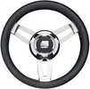 Uflex Morosini 13.8" Steering Wheel - Black Polyurethane With Stainless Steel Spokes &amp; Chrome Hub