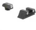 Trijicon 600777 Bright & Tough Night Sights Fits Glock 42/43 Tritium Green w/White Outline Front