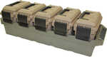 Link to Ammo Can Mini can hold up to 700 rounds of 9mm bulk ammo, 400 rounds 45ACP or 223 bulk ammo. With 5 mini