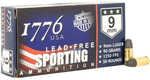 1776 USA Lead Free Sporting Pistol Ammo 9mm 90 gr. LFB 50 rd. Model: 1776009090