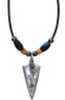 Little D Buck 3D Broadhead Vertical Pendant Necklace W/Black Bone 20" 5/8"X1 7/8"