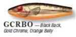 L&S Mirrolure She Dog 1/2 4In Gold Chrome Black Back Orange Md#: 83Mr-GCRBO