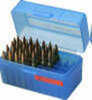 MTM Case-Gard RSS5024 Ammo Box Flip-Top For 6mm PPC/7mm Clear Blue Polypropylene 50Rd