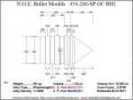 Bullet Mold 4 Cavity Aluminum .454 caliber GasCheck and Plain Base 266gr with Spire point profile type. heavy