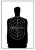 Action Target B-34 Qualification 25 Yard Reduction Of B-27 Police Silhouette Black 17.5"x23" 100 Per Box B-34-100