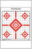 Action Target SI-13 Advanced Rifle Sighting 1.047 Inch Grid Pattern Black/Red 14"x15" 100 Per Box SI-13-100