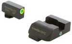 AmeriGlo I-Dot Single Dot Night Sight For Glock Gen 5 9/40 Green Front with Lumigreen Outline Green Rear Matte Finish Bl