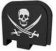 Bastion Slide Back Plate Pirate Swords Black and White Fits Glock 43 BASGL-043-BW-PIRATE