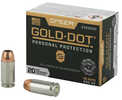 Link to Model: Speer Gold Dot Caliber: 45 ACP Grains: 230Gr Type: Gold Dot Hollow Point Units Per Box: 20 Manufacturer: Speer Ammunition Model: Speer Gold Dot Mfg Number: 23966GD